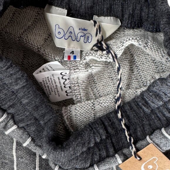 ATELIER BARN - SWEAT PANTS - 100% COTTON - GREY - MADE IN FRANCE - Picture 4 of 5